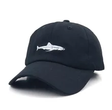 

100% Cotton Washed Shark Baseball Cap Embroidery Hip Hop Dad Hat Men Women Fashion Snapback Hats High Quality кепка