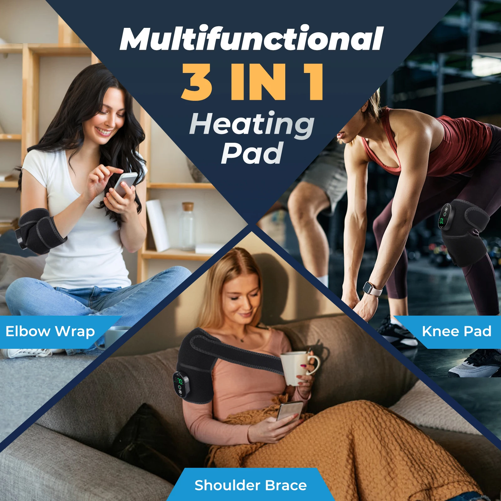 Wireless Electric Heating Shoulder Protection Knee Pad Hot Compress Elbow Joint Support Warming Shoulder Brace Arthritis Relief 2