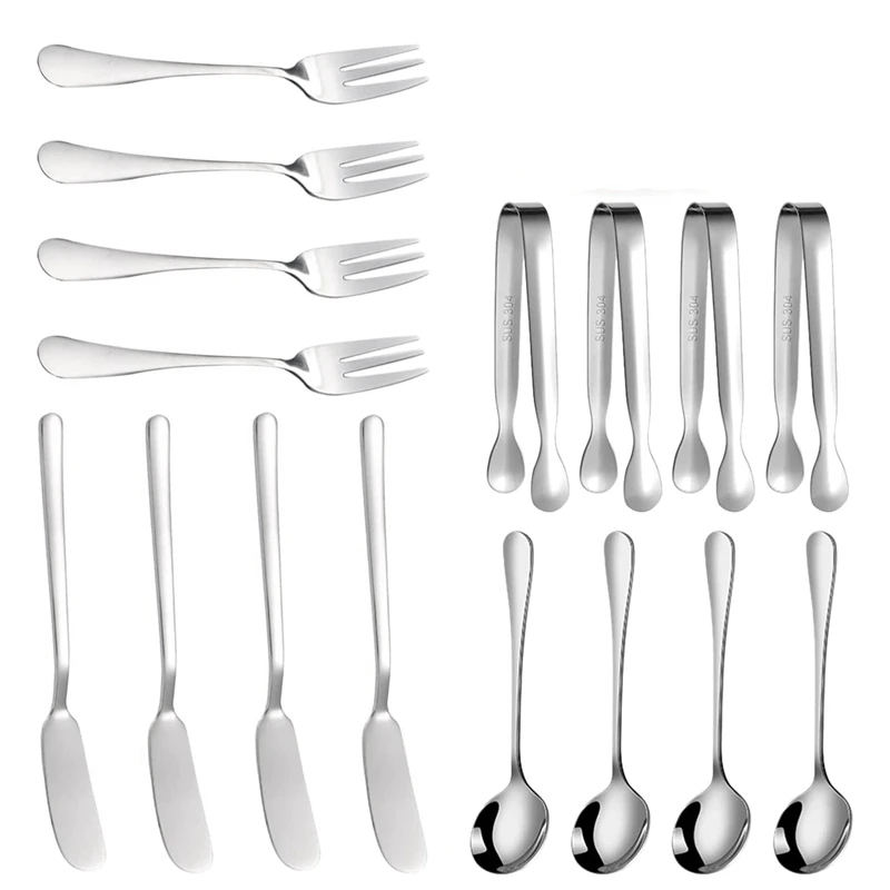 

Quality Cheese Butter Spreader Knives Set 16 Pieces Charcuterie Accessories Stainless Steel Butter Knives Serving Tongs