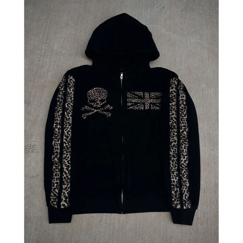 2025 New American Retro Ins Printed Zipper Sweatshirt Sweatpants Suit Hoodie Jacket Street Trend Y2k Long-sleeved Trousers