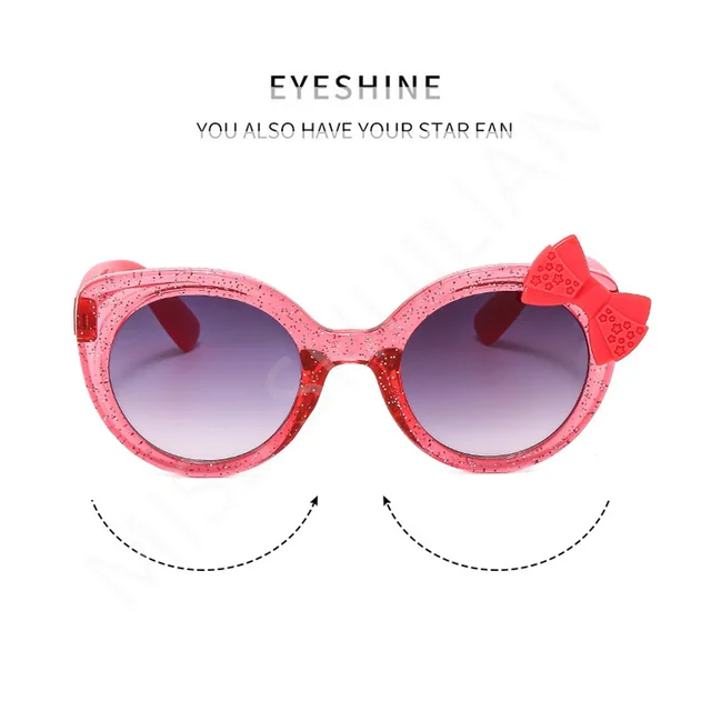 Óculos de sol infantil gatinho com laço para meninas e meninos_voghion.com