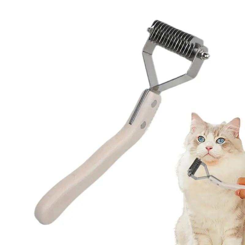

Расческа для кошек с длинной шерстью щетка для груминга кошек и собак с изогнутой ручкой Двусторонняя многофункциональная для удаления спутанных и рассыпчатых волос
