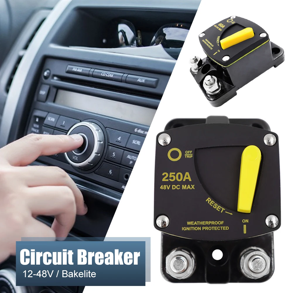 

Предохранитель для автомобильного усилителя звука, водонепроницаемый прерыватель цепи, 50 А, 60 А, 80 А, 100 А, 150 А, 200 А, 250 А, 300 А, 12-48 В постоянного ...