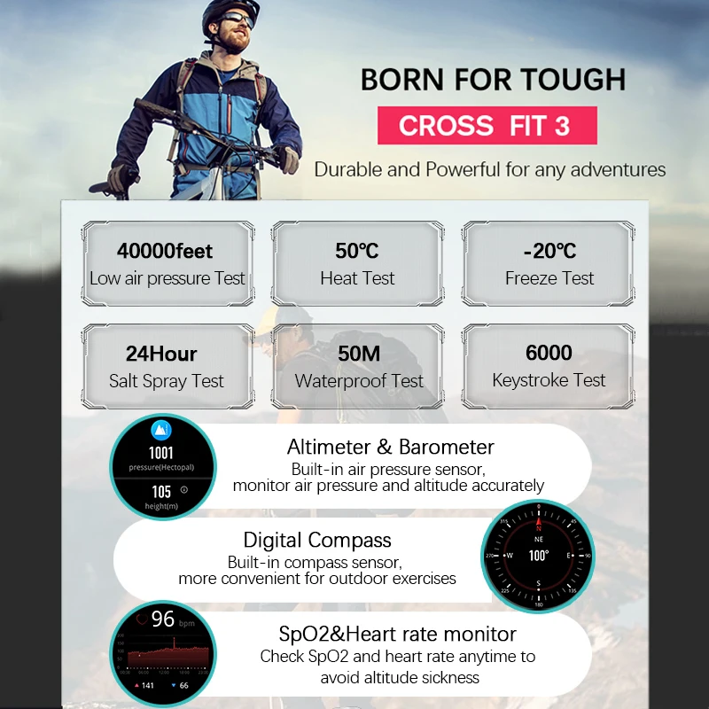 NORTH EDGE  GPS ð,  Ʈ ġ HD AMOLED ÷, 50M ATM  а, ħ Ʈġ, 2023 ǰ