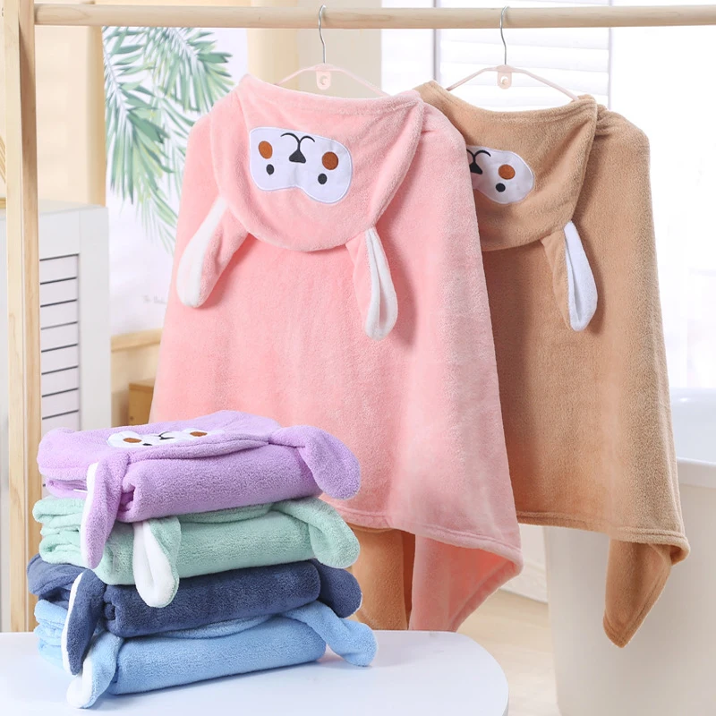 Cartoon Animal Baby Robe Bath Towel Hoodies Cloak for Children Boys Girls Beach Towel Bath Blanket Absorbent Infant