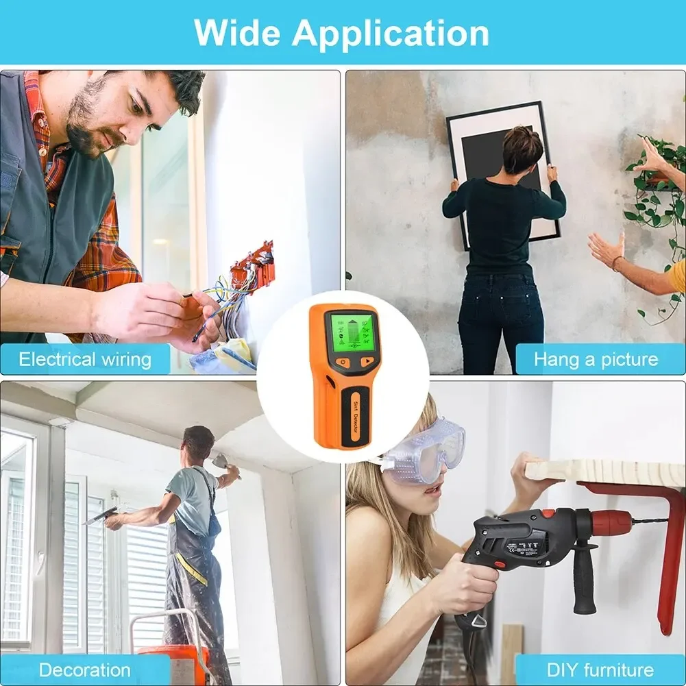 5in1 Wall Stud Detector LCD Display Multifunctional Handheld Wood AC Wire Cable Metal Detector Electric Wall Finder SC