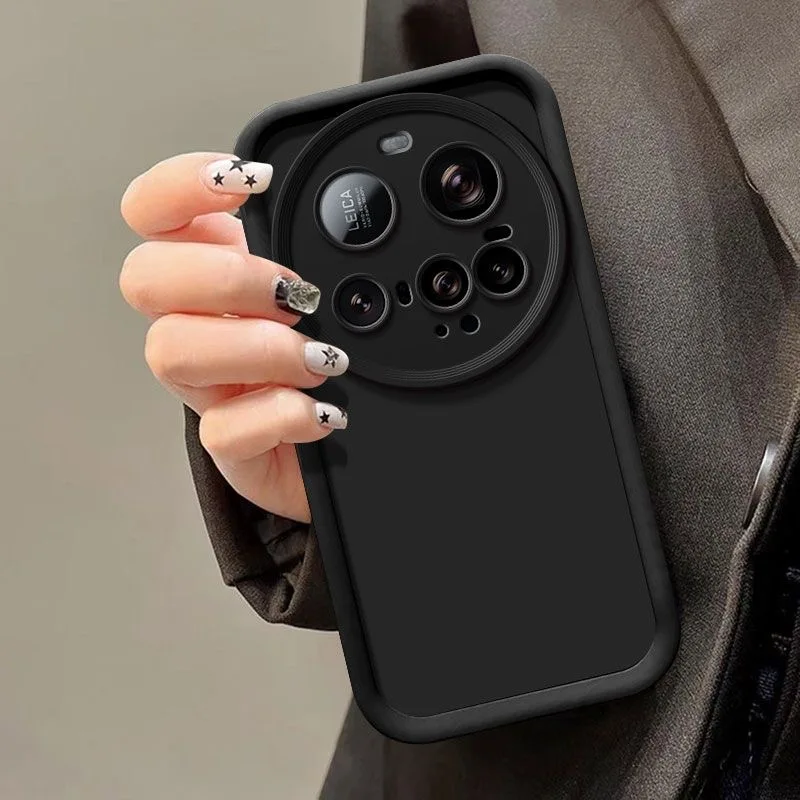Luxury Solid Color Shockproof Phone Case with Camera Protection and Soft Cover