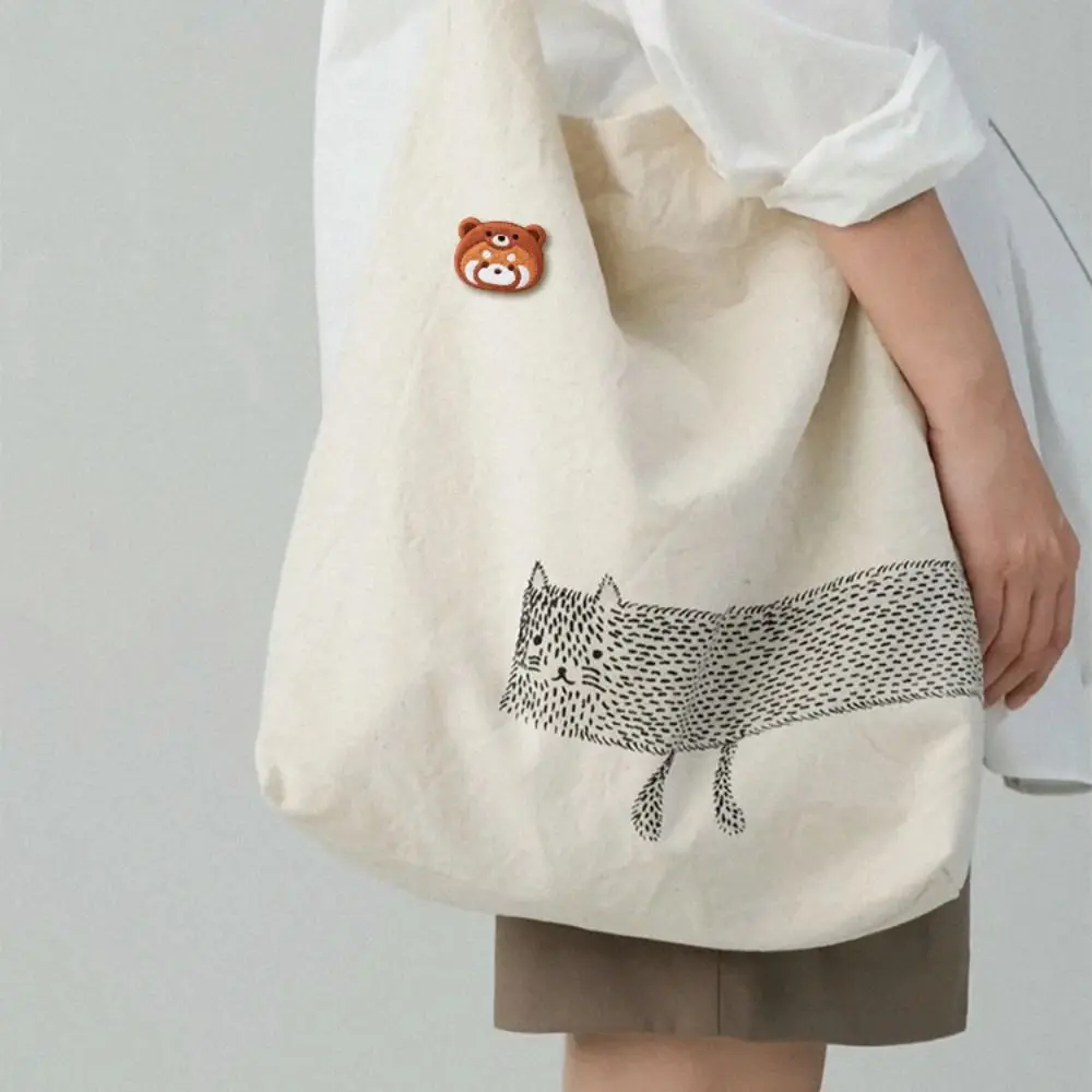 Spilla Panda Rosso Ricamo Squalo Spilla Animale Panda Orso Cartone Animato Spilla Tigre Spilla Testa Panda Rossa Ragazza