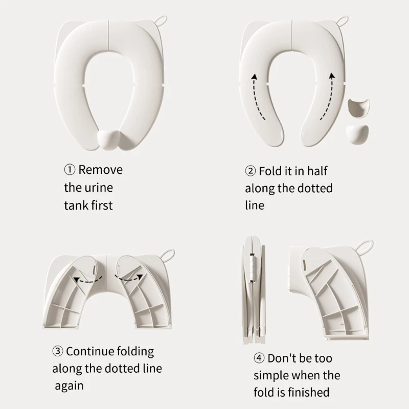 Baby Folding Travel Potty Training Seat For Round & Oval Toilets Toddlers Portable Non-Slip Folding Potty Seat Potty Seat Cover 5