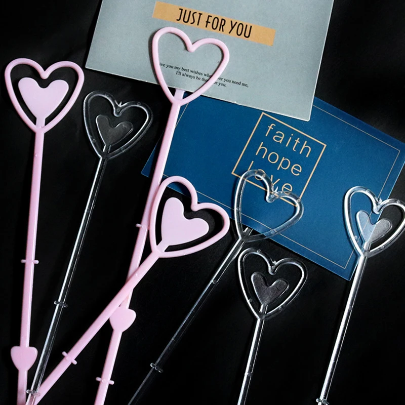 80Pcs Multi-purpose Heart Shaped Plastic Flower Card Holder Message Card Clip For Bouquet Arrangement Wedding Party Decoration