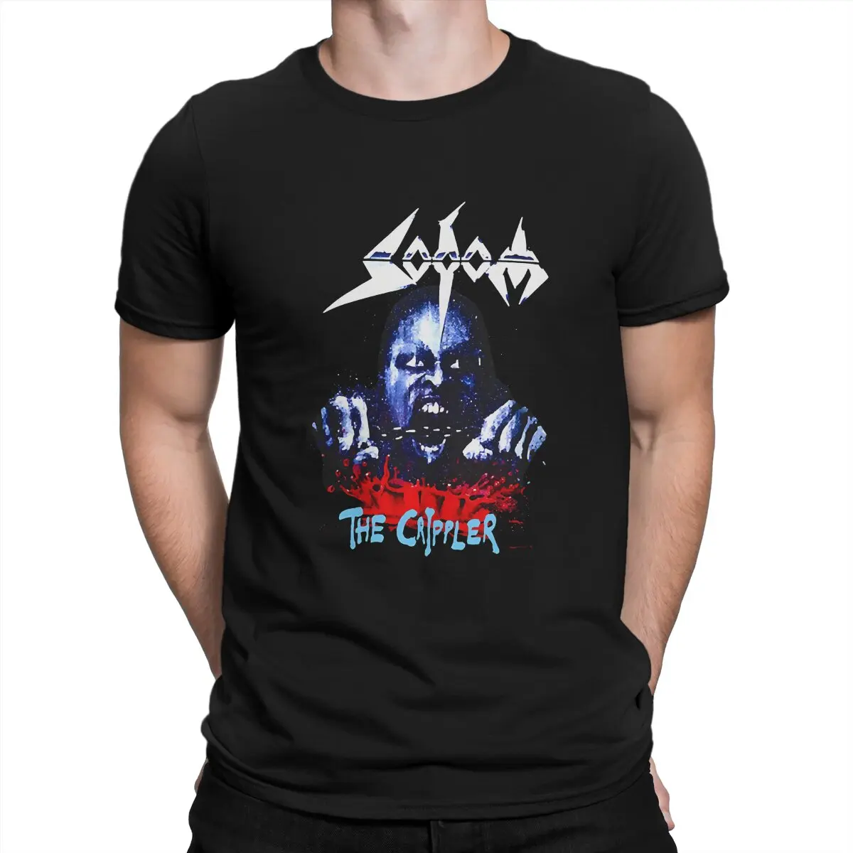 Camiseta de hombre Sodom, banda de rock The Crippler, camiseta distintiva, ropa urbana Harajuku, nueva tendencia