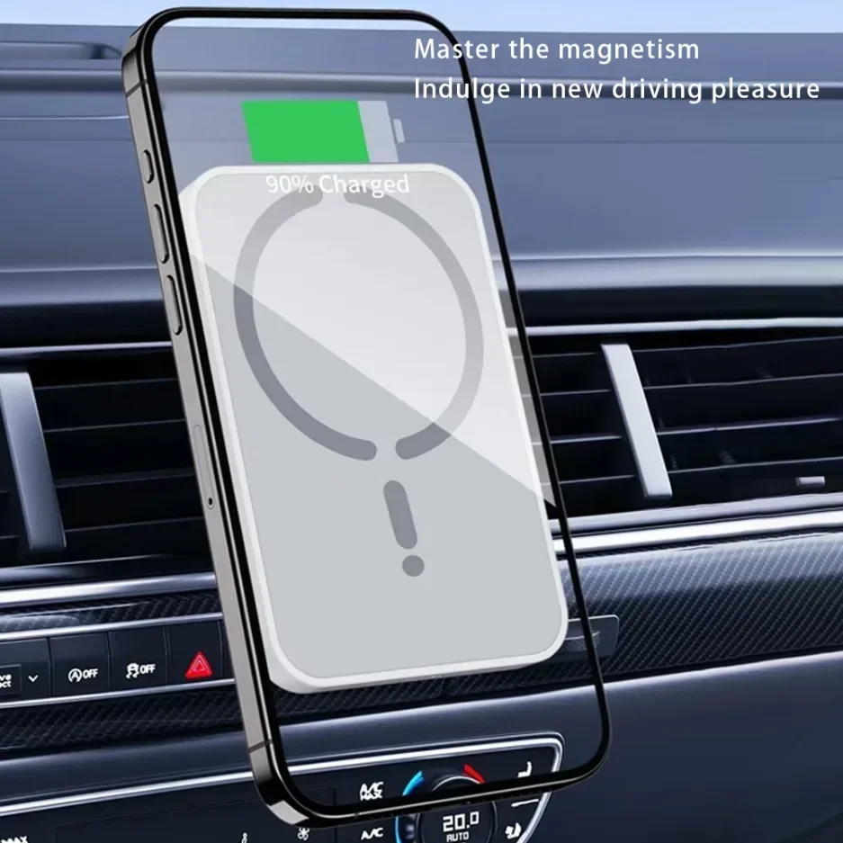 100W Magnetic Car Wireless Charger For Magsafe iPhone 16 15 14 13 12 Pro Max Air Vent Car Phone Holder Stand Fast Charging