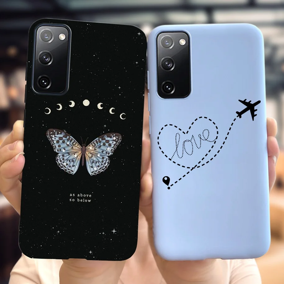 Per Samsung S20 Fe 5G Case Sm-G781B Cover Posteriore Fashion Butterfly Love Heart Custodie Per Telefono Per Samsung Galaxy S20 Fe S20 Lite Funda
