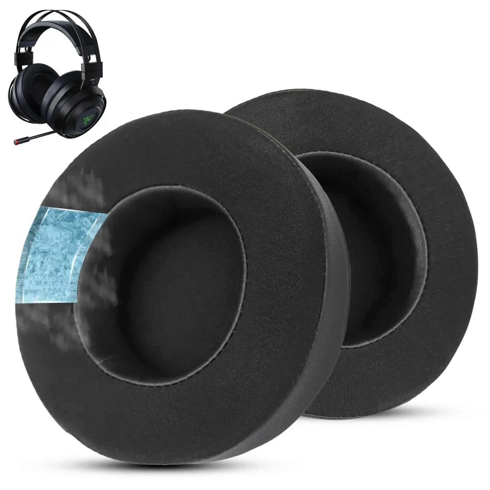 Cuscinetti Per Le Orecchie In Gel Di Raffreddamento Nari Compatibili Con Razer Nari Essential, Razer Nari, Nari Ultimate E Kraken Ultimate Headphones.
