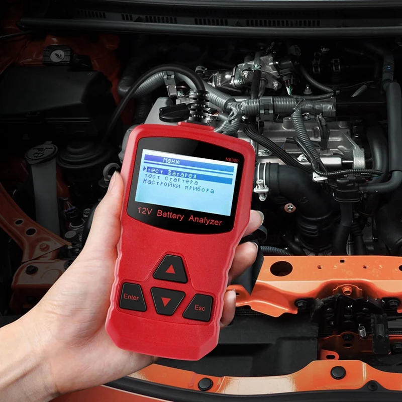 자동차 배터리 테스터, NB300 12V 배터리 분석기, CCA BCI CA MCA JIS DIN IEC EN SAE GB, 오토바이 승용차용
