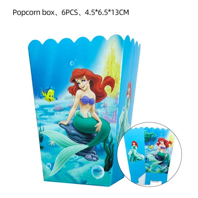 Disney Birthday Party Banner Paper Cup Balloon Table Cloth Little Mermaid Theme Girl