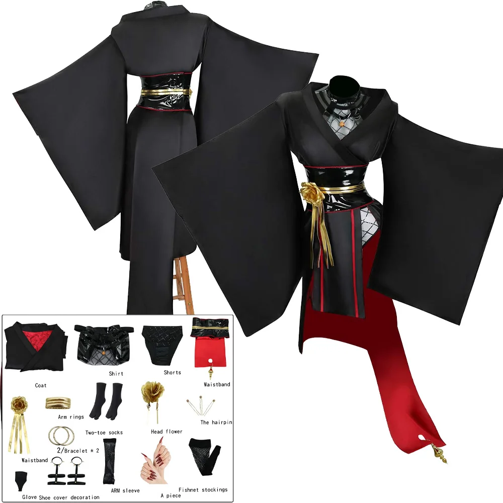 

Anime Yor Forger Cosplay Kimono SPY Cos FAMILY Costume Dress Belt Earings for Adult Women Outfits Halloween Carnival Party Suit
