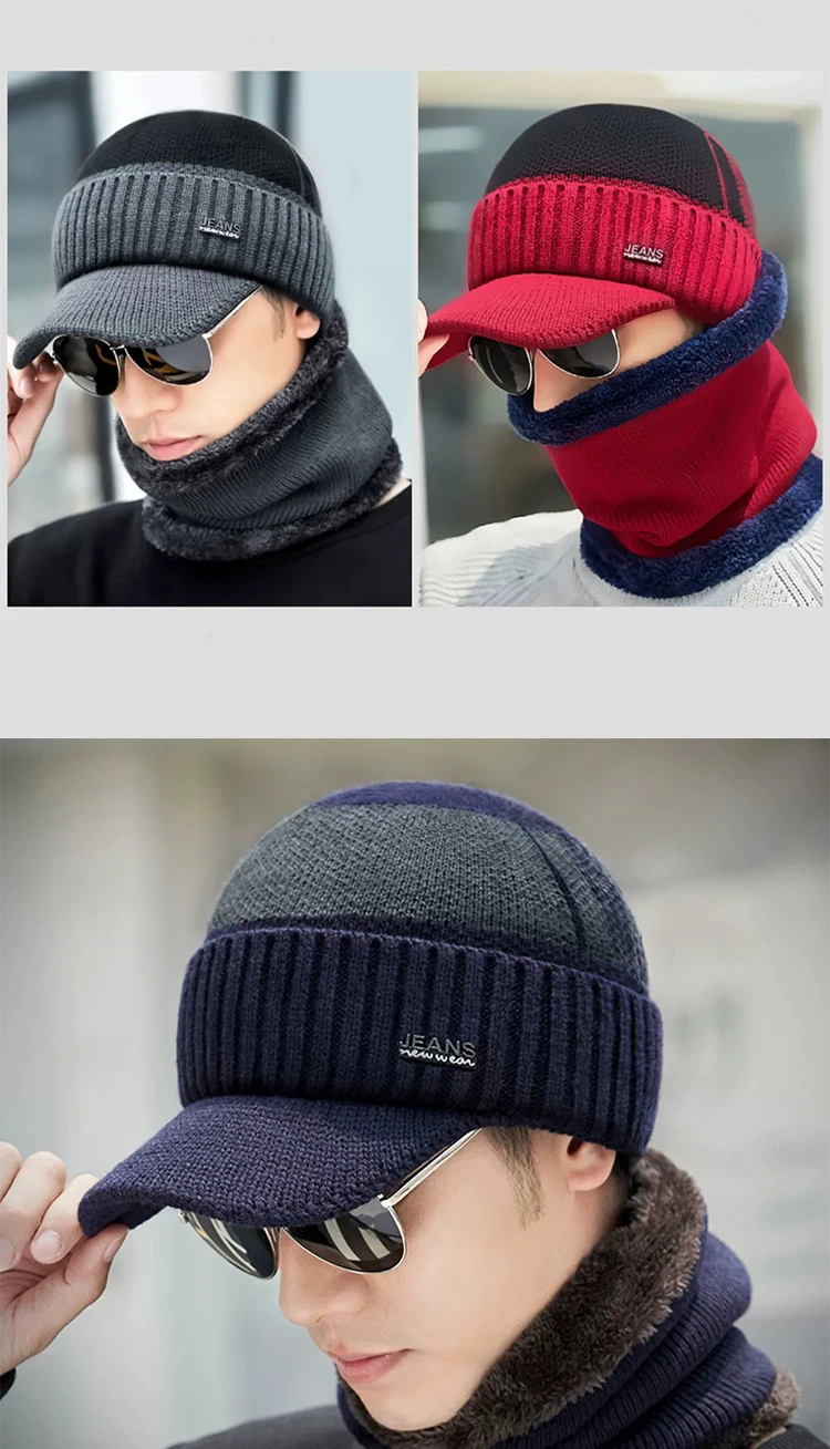 Neue Acryl-Woll mütze für Winter und ältere Fleece dicke Strick mütze Outdoor-Kälteschutz und Wärme – Detail 6