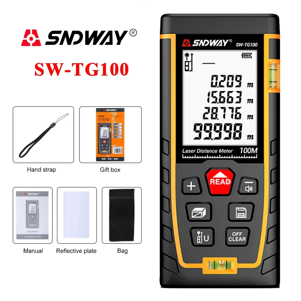 SNDWAY Laser Distance Meter Digital Rangefinder Laser Measure Tool Professional Range Finder Meter Telemeter