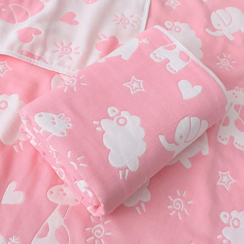 6 Layers Baby Blanket 100% Muslin Cotton Baby Swaddle Baby Warp Swaddle Infant Bedding Receiving Blankets Baby Bath 5 Sizes 3