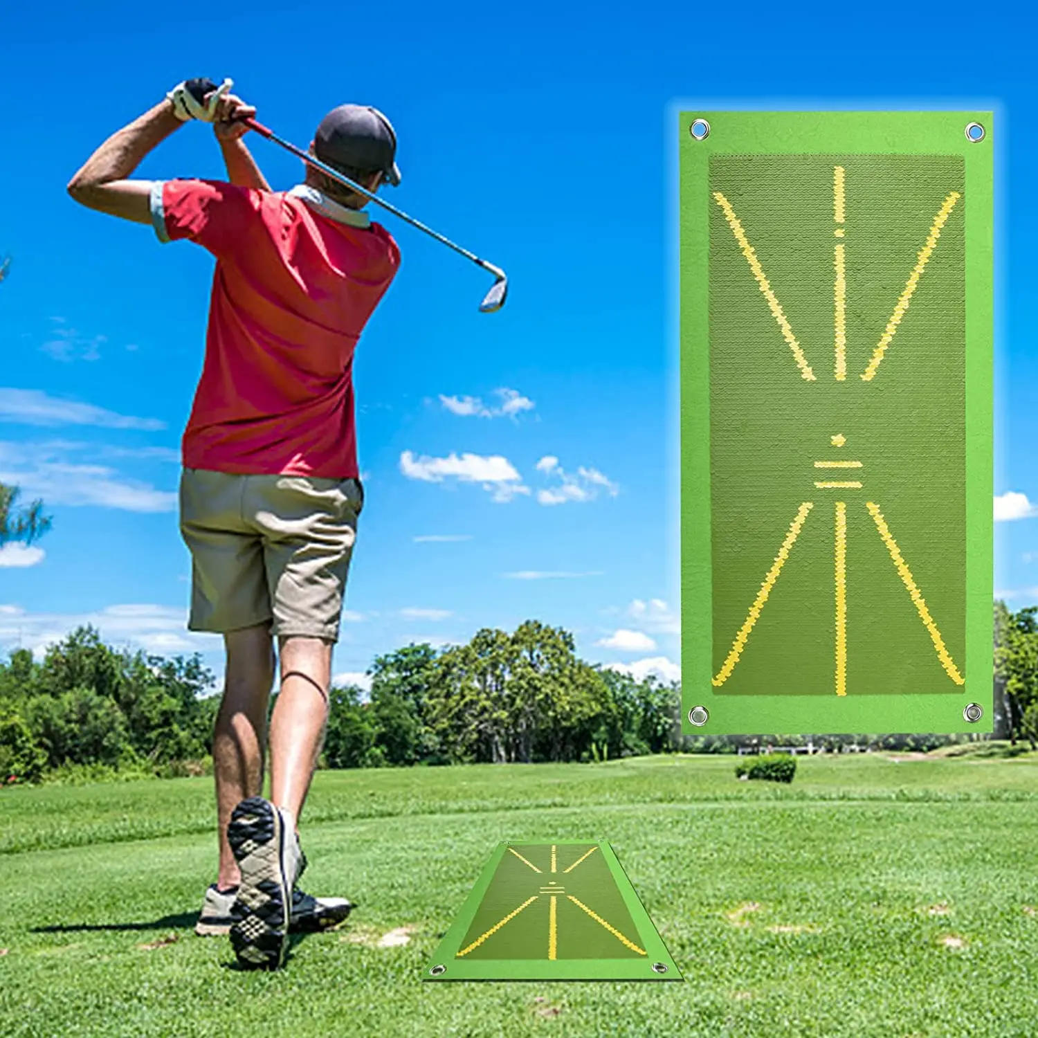 

Golf Swing Track Practice Marking Pad Batting Trajectory Direction Detection Analysis Pad Training Mat for Swing Detection