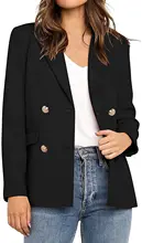 Costume Blazer manches longues pour femmes, poches à revers, veste de bureau avec boutons 