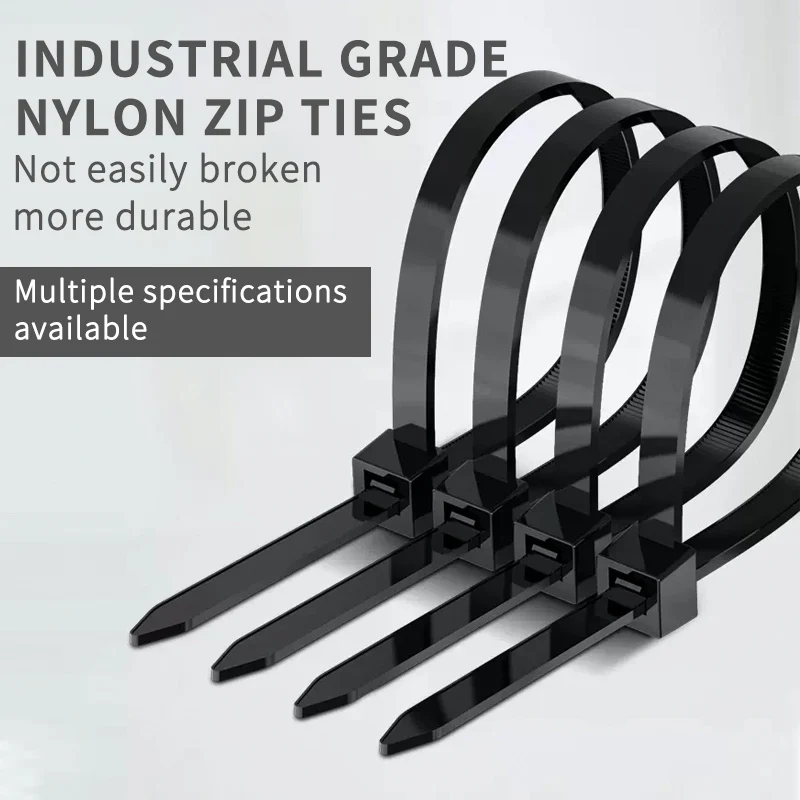 Nylon Cable Ties Self-locking Plastic Wire Zip Ties Set Kit 3*100 3*150 4*200