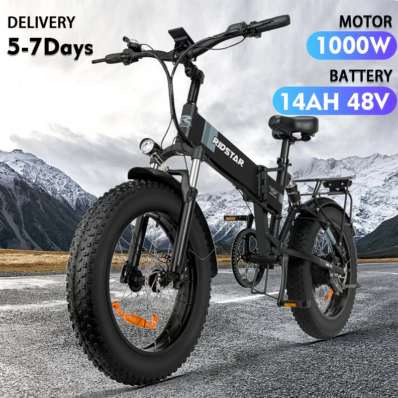 LALFYH202040InchWideTireElectricBike1000W48V14AHFoldable