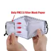 2Pcs 5 Layers PM2.5 Filter Mask Paper Activated Carbon for Adult Kids Masks Anti Dust Haze Mouth Mask Face Mask Filters 2