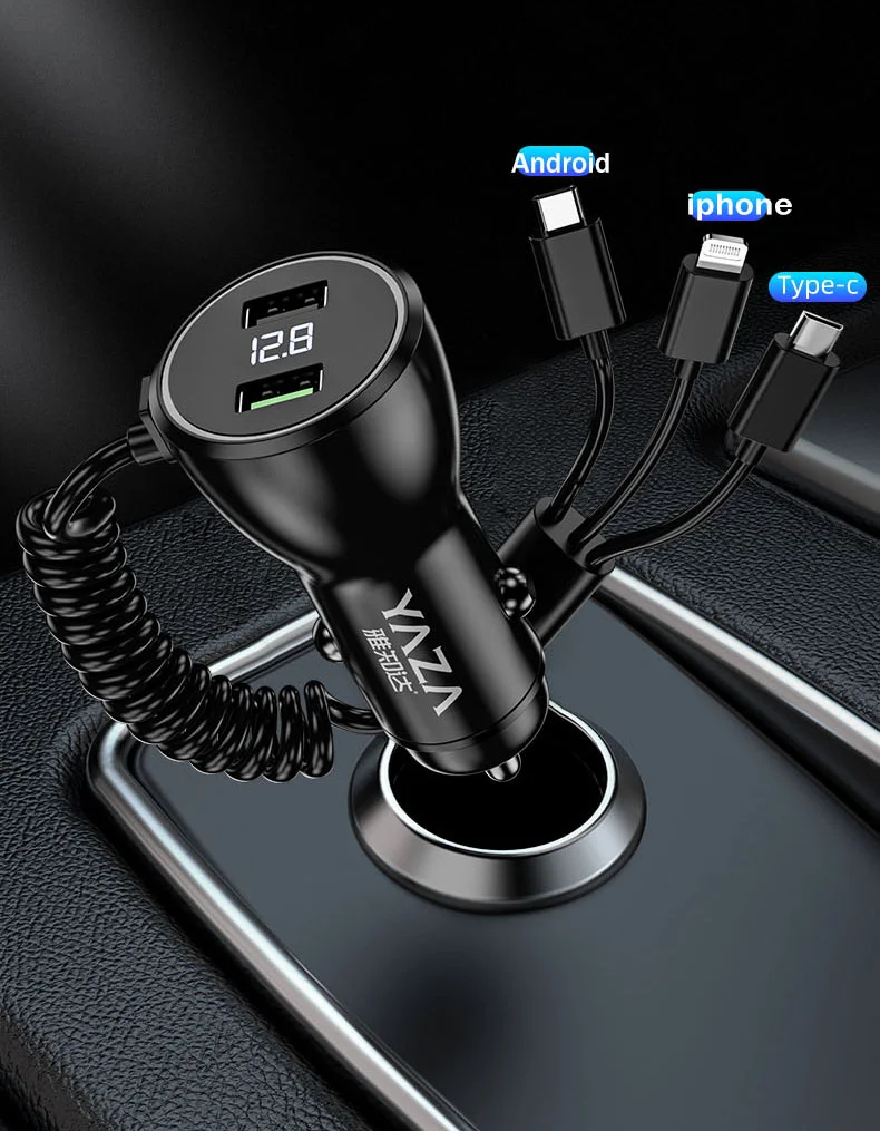 YAZA 5 портов автомобильное зарядное устройство USB разветвитель прикуривателя с автомобильным зарядным устройством 12 в автомобильный аксессуар зарядное устройство для автомобиля