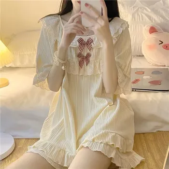 Women's Summer Pajamas Two-Piece Set Of Female New Princess Style Pajamas Bow Short-Sleeved Shorts Loose Casual Homewear