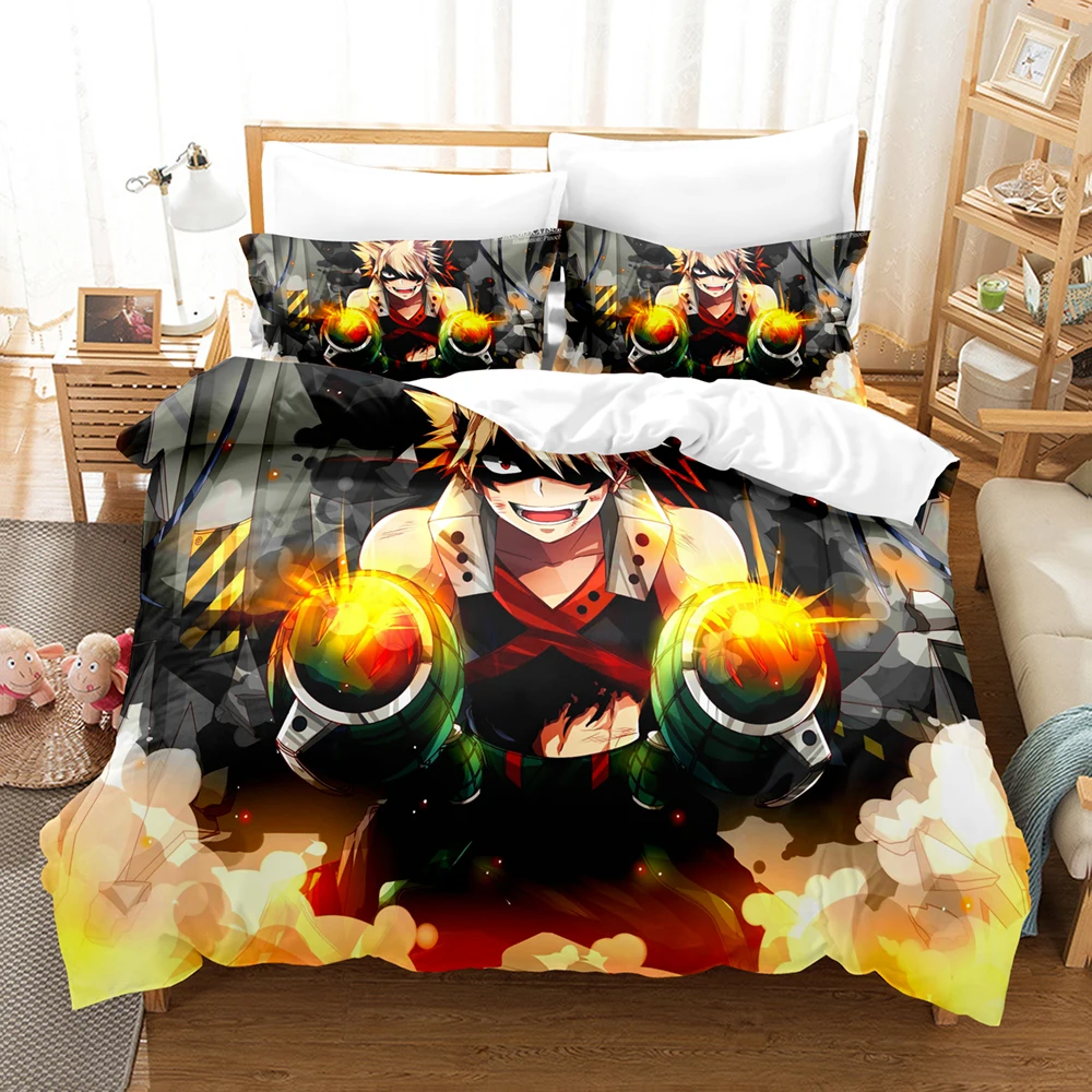 My Hero Academia Bedding Set Japan Anime Comfortable Quilt Cover Single Double Queen Twin Full Size Duvet Cover Teens Bed Linen