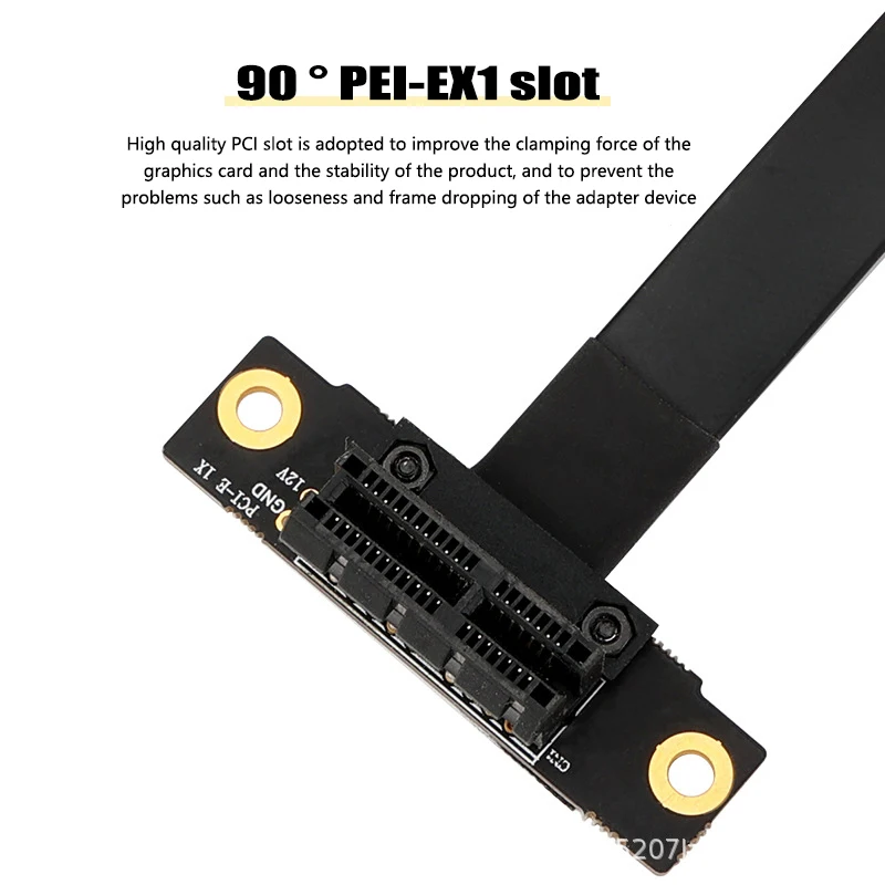 

PCIE X1 Riser Cable Dual 90 Degree Right Angle PCIe 3.0 x1 to x1 Extension Cable 8Gbps PCI Express 1x Riser Card Ribbon Extender