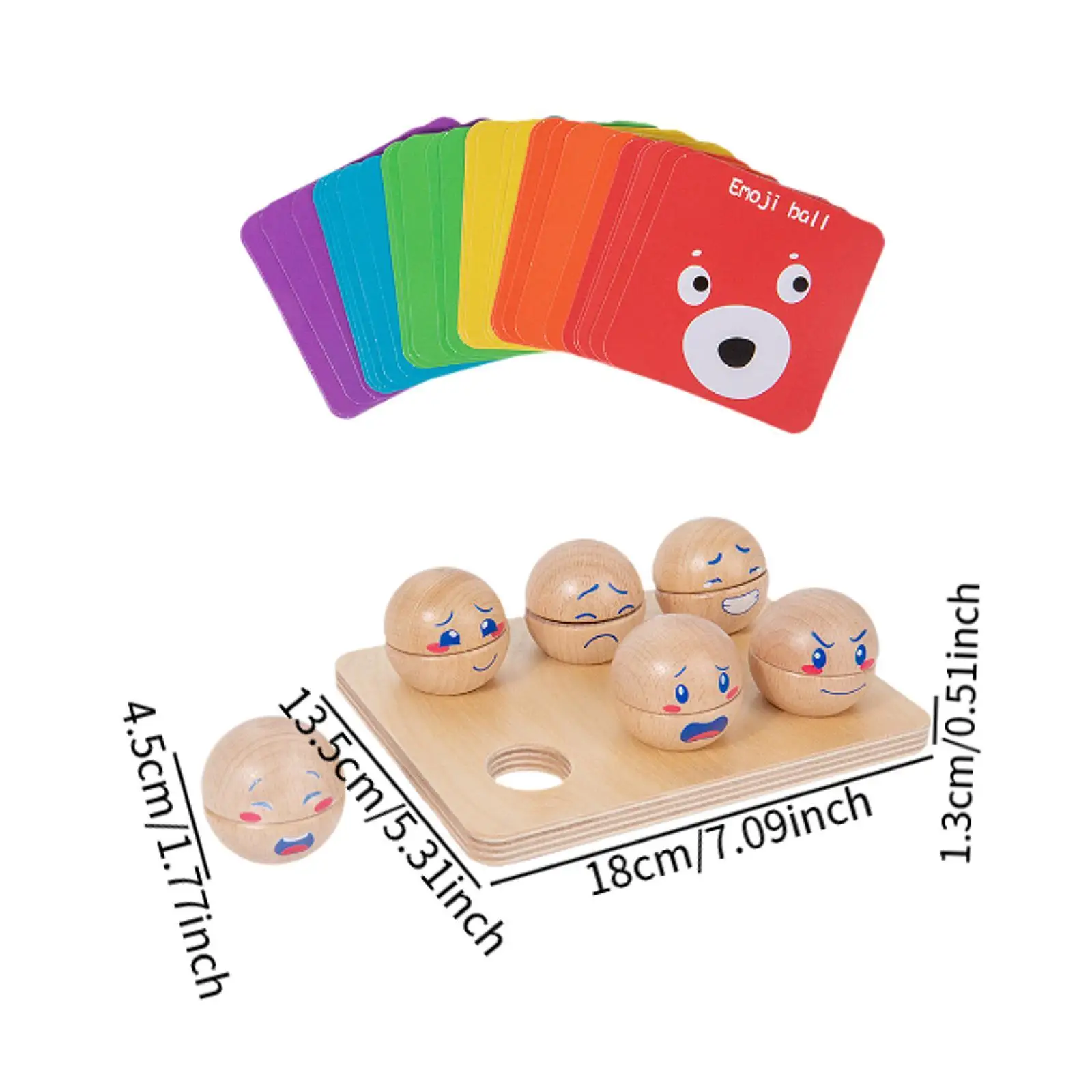 Emotion Children Wooden Educational Wooden Block Sorting Colorful Fun Face
