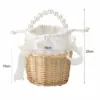 Flower Basket Woven Rattan Storage Container Box Portable Wedding Girl Baskets with Handle Wedding Party Home Decoration 6