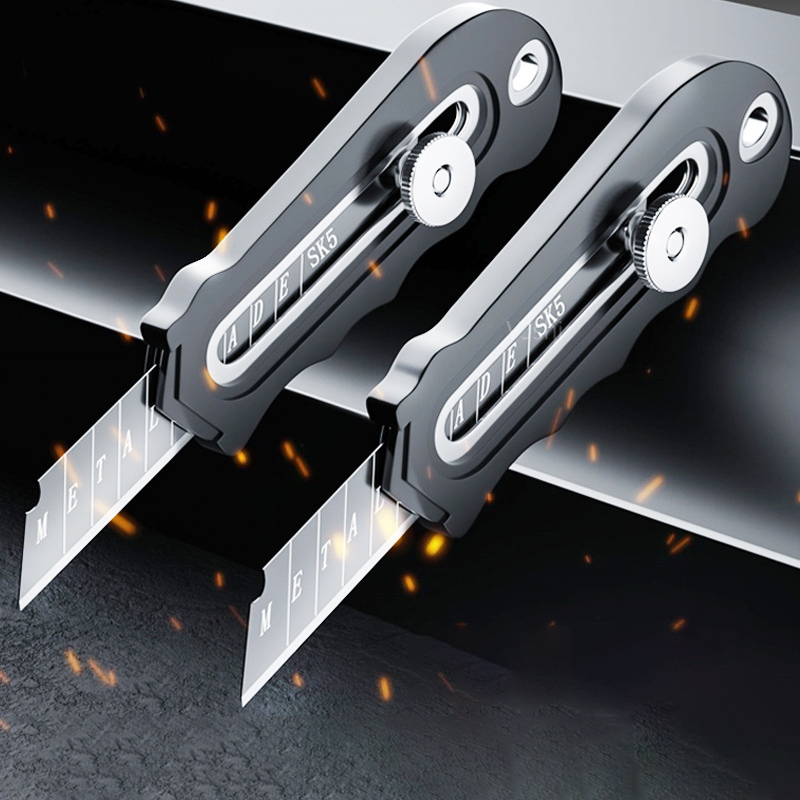 Glue Coated Stainless Steel Utility Knife Industrial Grade Wallpaper Box Cutter Multifunction Sharp Paper Cutting Knives Tools