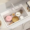 Luxury White Kitchen Sink for Dining Room Nordic Fashion Design Kitchen Sinks for Rental Housing Granite Embedded Smooth Sinks 3