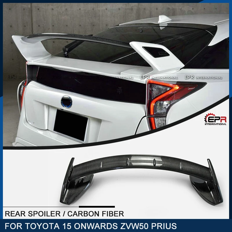 

For Toyota Prius ZVW50 15-18 ROW Style Forged Carbon Fiber Glossy Finished Rear Wing Fiberglass Unpainted Trunk Bootlid Spoiler