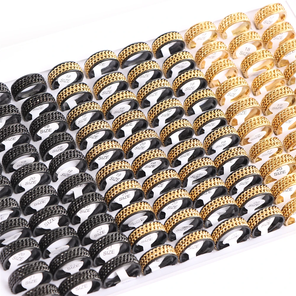 30 teile/los Mode Spinner Rotierenden Kette Edelstahl Ringe Für Frauen Männer Mischen Farbe Rock Schmuck Party Geschenke – Detail 13
