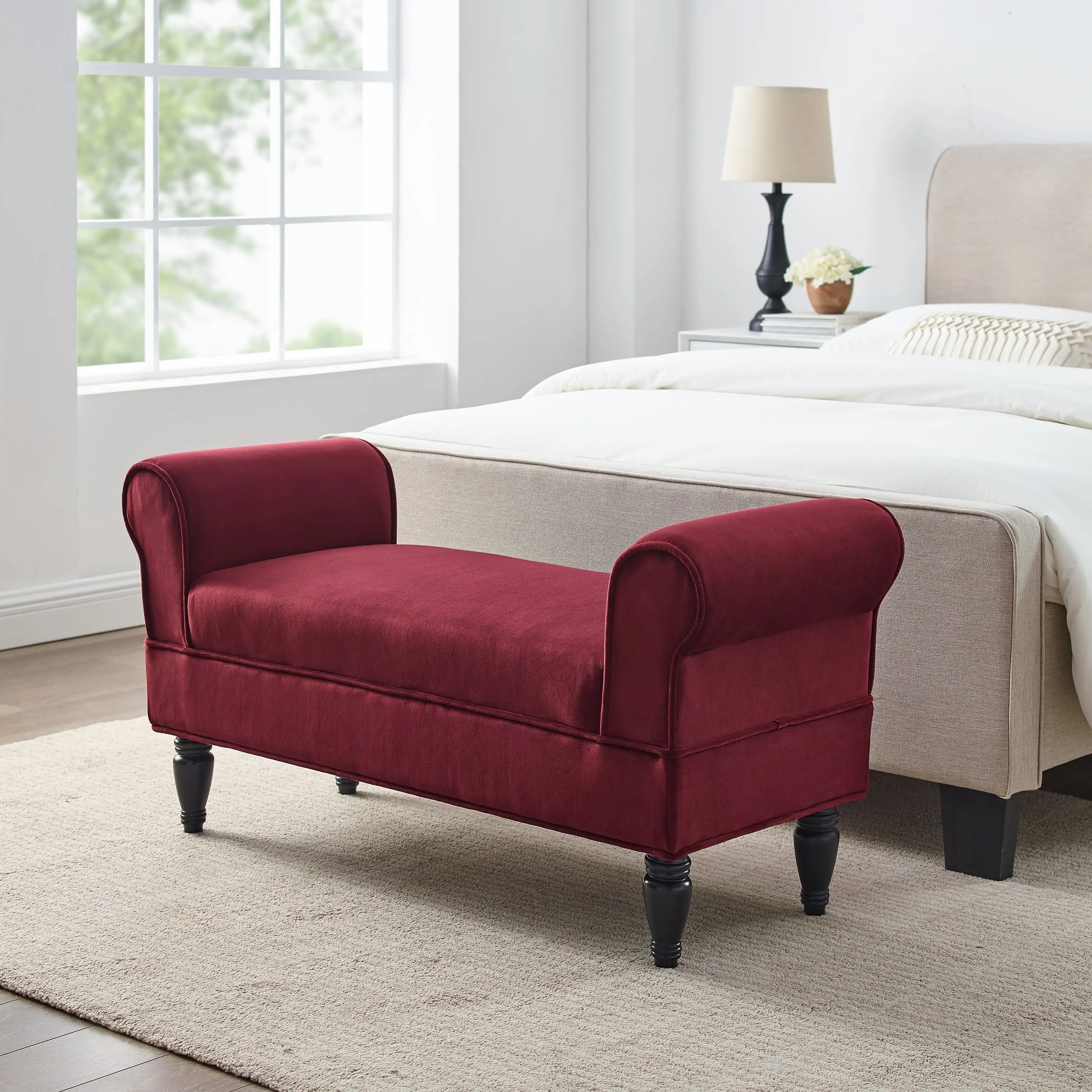 

Linon Lillian Upholstered Bench, Berry