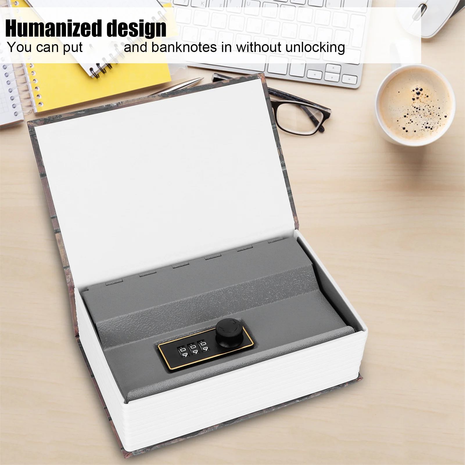 Safe Box Valuables Security Dictionary Book With Lock Security Key Lock Secret Book Code Money Simulation Book Cash for Home 2