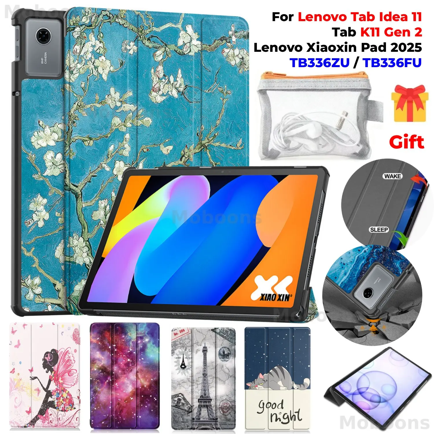 Premium Trifold Magnetic Stand PU Leather Tablet Cover