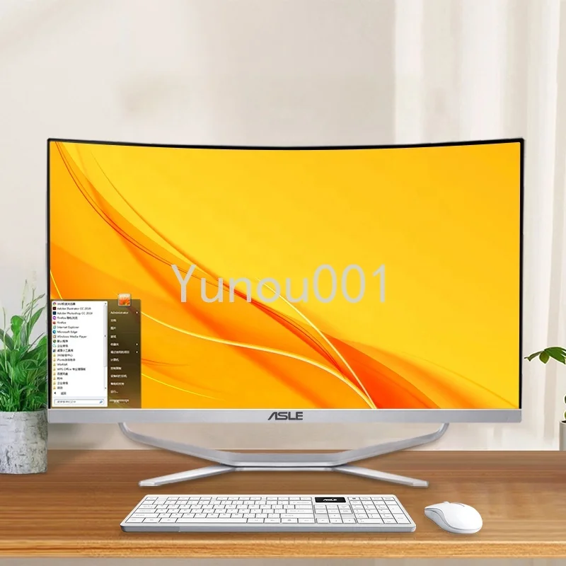 

Game Desktop Computer 24 27 32 Inch All-in-one Machine Curved Screen All-in-one Machine I7 I5 I3 AIO Office and Home Version