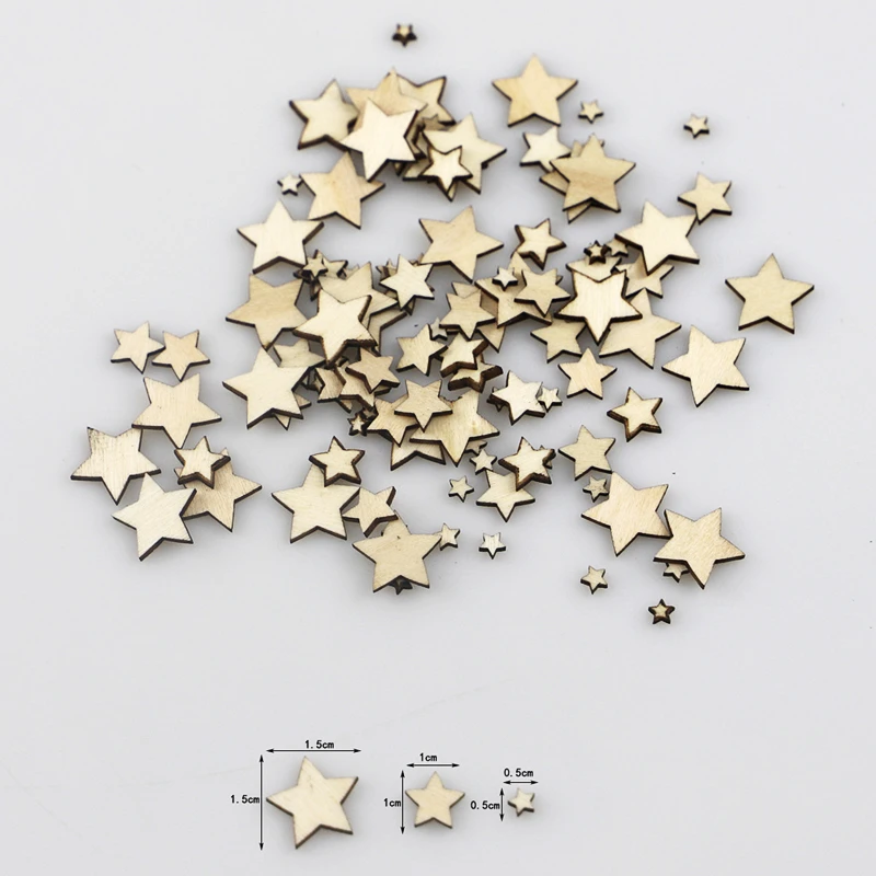 200PCS Wooden Stars Unfinished Wood Stars Pieces Blank Cutout Ornaments for  Craft Project and Christmas Party Wedding Decoration - AliExpress