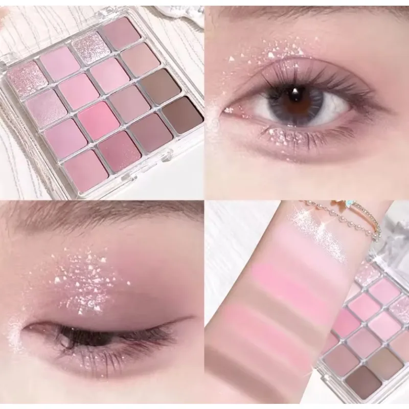 Sixteen-color sunset magic eye shadow plate pearl matte earth color Korean makeup eye shadow Eyes Makeup Matte highlights girl eye shadow,eye shadow plate
