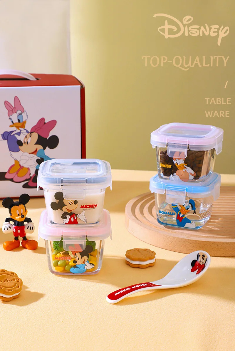 Disney Table Ware Minnie Food Bowl Glass Eco-Friendly Material Fresh-Keeping Box 130Ml