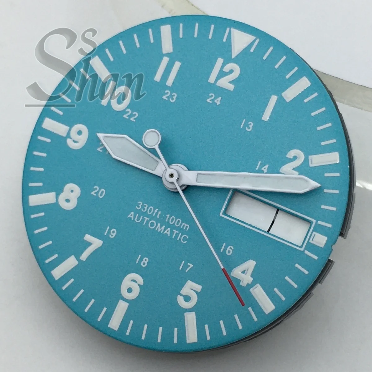 Green Luminous Dial with Weekly Date Window for Replacement Parts – 29mm