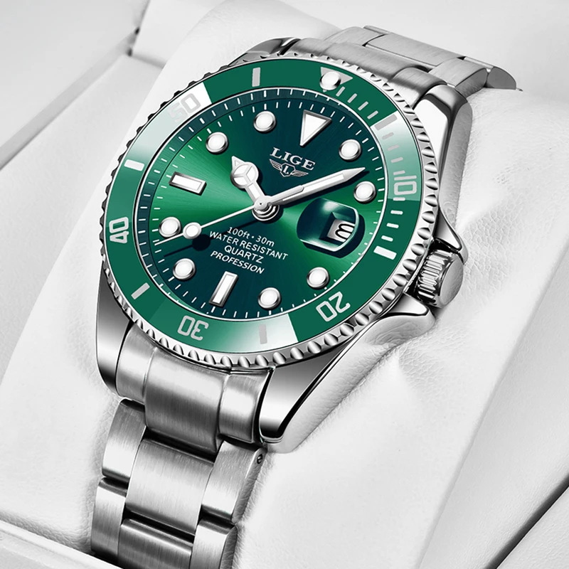 LIGE Diver Watch Men Original Luxury Fashion Waterproof Luminous Clock Sport Watches Mens Quartz Wristwatch Relogio masculino 6