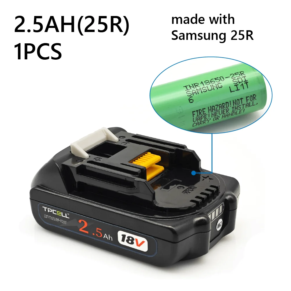 3Ah/2.5AH Li-ion Replacement Battery BL1830 BMS TPCELL For Makita 18V Power Tools Screwdriver BL1825 BL1820 power tool battery rechargeable lithium batteries