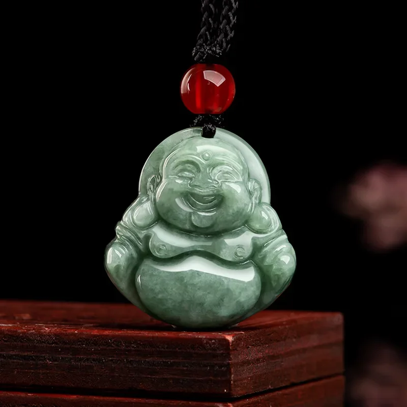 Natural A-grade Jadeite Beans Buddha's God Jade Pendant Men's Gifts Necklace Women's Charms Jewelry pendant necklace jade jewelry